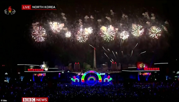 Người Triều Tiên hân hoan đón năm mới 2020 bằng màn pháo hoa hiếm thấy